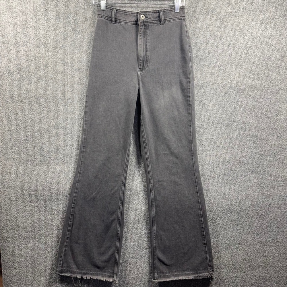 Free People We The Free Jeans Womens 27 Jayde High Rise Flare Raw Hem